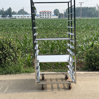 600x400 Stainless Steel Cooling Drying Baking Mesh Tray Bakery Trolley Cart For Rotating