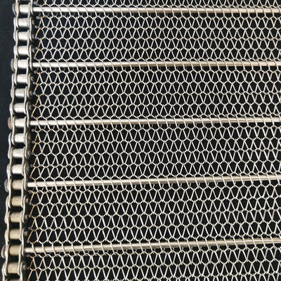 Food Grade Wire Mesh Conveyor Belt Customized Stainless Steel for Baking Line 12mm