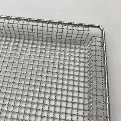 High Temperature Oven Safe Baking Tray Food Grade FDA Stainless Steel Mesh Tray 1.5mm Thick