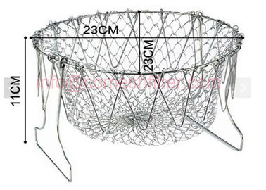 Good price Foldable Steam Rinse Deep Fry Chef Basket , Magic Basket FDA Certificate online
