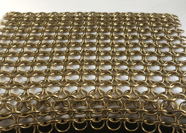 Good price Gold Stainless Steel Ring Decorative Wire Mesh / Chain Link Mesh For Curtain online