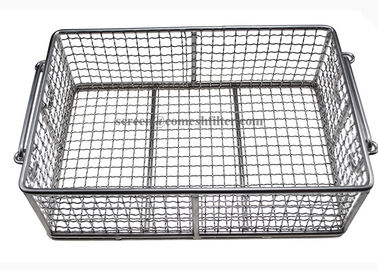 Good price Healthy Rectangle Polished Metal Wire Basket With Movable Handles online