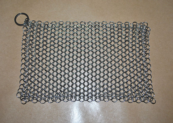 Good price 6x8 Inches Stainless Steel Chainmail Scrubber , Chain Cast Iron Cleaner online