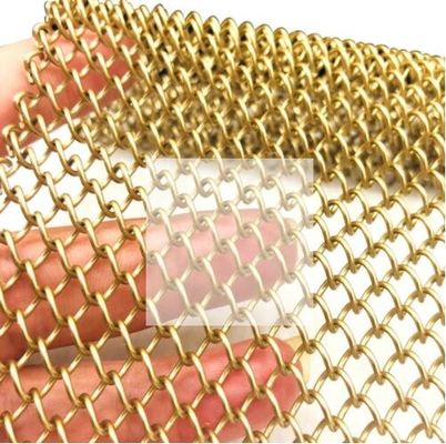 Good price Golden Chain Link 3x3mm Metal Mesh Curtains For Room Dividers Decorative online