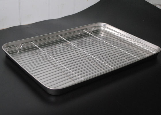 Good price 60*40*2.5cm Stainless Steel 304 Wire Mesh Baking Tray With Rack online