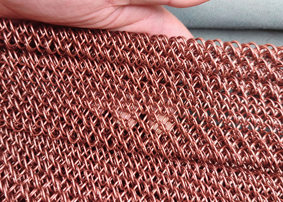 Aluminum Metal Cascade Coil Drapery 1.2mm Decorative Wire Mesh Curtain 20mm Aperture