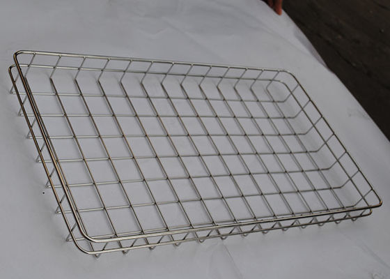 Good price 2.0mm Stainless Steel Wire Mesh Tray Silver Polished online